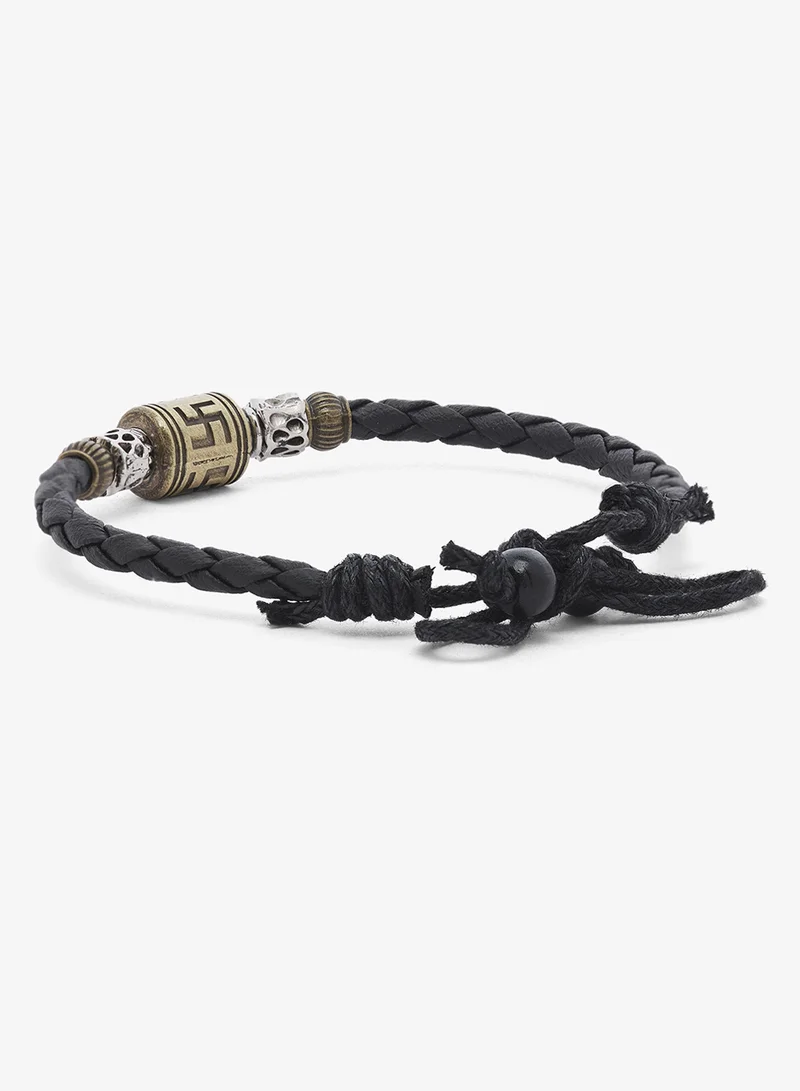 Seventy Five Thread Bracelet With oxidised Metal Beads
